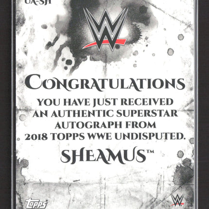 2018 Topps WWE Undisputed Sheamus #UA-SH Green 34/50 auto