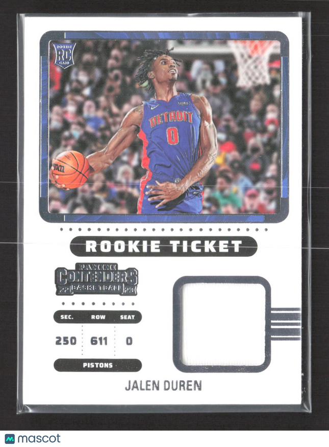 2023 Panini Contenders Rookie Ticket Jalen Duren #RTS-JDD RC Memorabilia