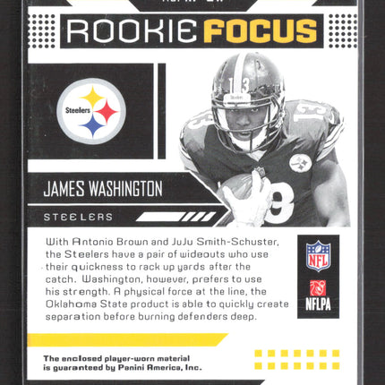 2018 Panini Unparalleled Rookie Focus James Washington #RF-JW Player-worn