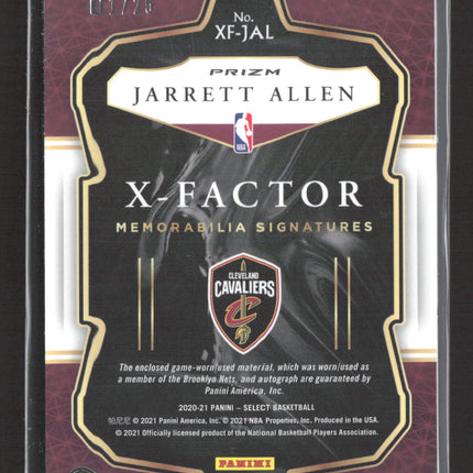 2021 Panini Select Prizm X-Factor Jarrett Allen #XF-JAL 01/25 Patch Auto