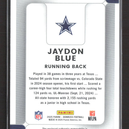 2025 Panini Donruss Football Rookie Phenom Jaydon Blue #RPJ-JBE Memorabilia