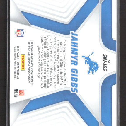 2025 Panini Score Stars of the NFL Jahmyr Gibbs #SNJ-JGS Memorabilia