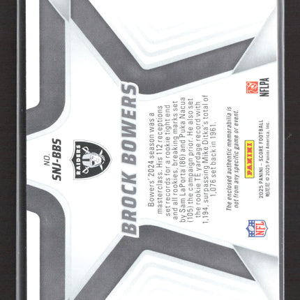 2025 Panini Score Stars of the NFL Brock Bowers #SNJ-BBS Memorabilia