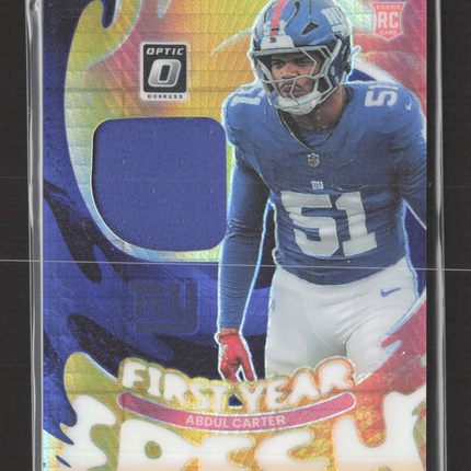 2025 Panini Optic Prizm First Year Fresh Abdul Carter #FYFBH-ACR RC jersey
