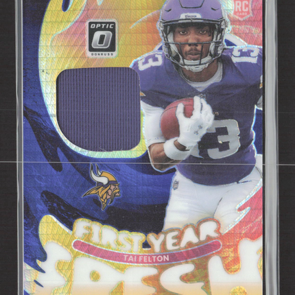 2025 Panini Donruss Optic First Year Fresh Tai Felton #FYFBH-TFN Prizm RC jersey