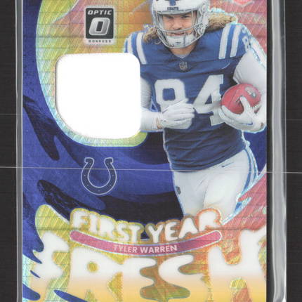2025 Panini Optic Prizm First Year Fresh Tyler Warren #FYFBH-TWN RC jersey