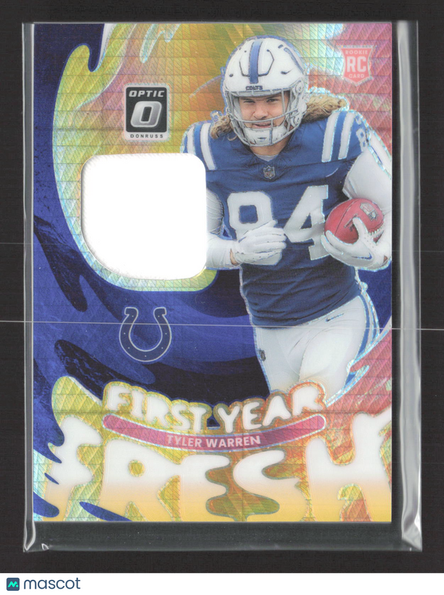2025 Panini Optic Prizm First Year Fresh Tyler Warren #FYFBH-TWN RC jersey