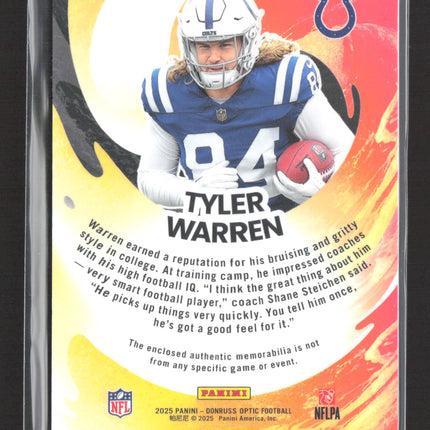 2025 Panini Optic Prizm First Year Fresh Tyler Warren #FYFBH-TWN RC jersey