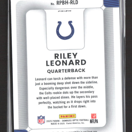 2025 Panini Donruss Optic Prizm Phenom Riley Leonard #RPBH-RLD Memorabilia