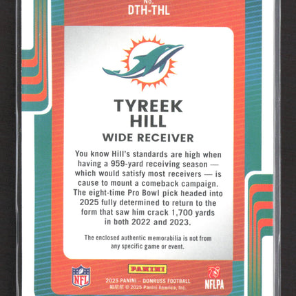 2025 Panini Donruss Threads Tyreek Hill #DTH-THL Jersey Patch Authentic Mem