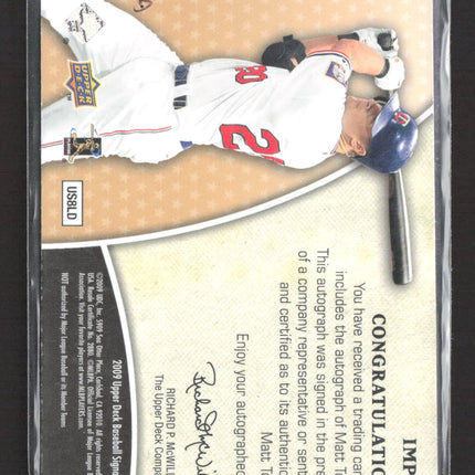 2009 Upper Deck Signature Stars Impressions Matt Tolbert Auto #IMP-MT