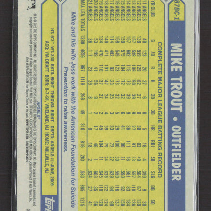 2022 Topps Chrome 1987 Topps Baseball Mike Trout #87BC-1