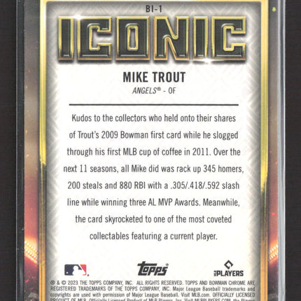 2023 Bowman Chrome Iconic Mike Trout #BI-1 Refractor