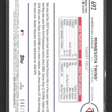 2024 Topps Series Two Twins #692 Blue Foil