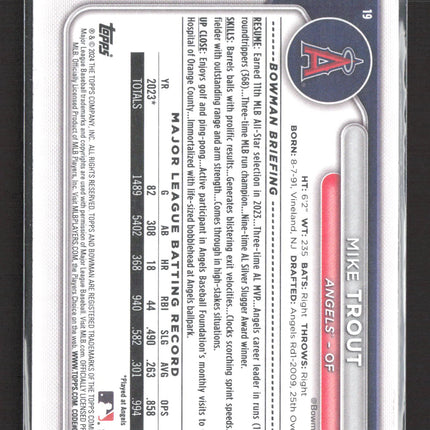 2024 Topps Bowman Mike Trout #19