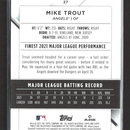 2022 Topps Finest Mike Trout #27