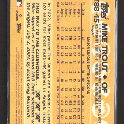 2023 Topps 1988 Topps Baseball Mike Trout #T88-45 35th Anniversary