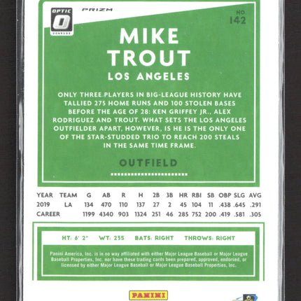 2020 Panini Donruss Optic Prizm Mike Trout #142