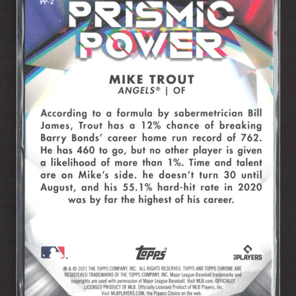2021 Topps Chrome Prismic Power Mike Trout #PP-2