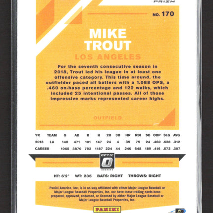 2019 Panini Donruss Optic Prizm Mike Trout #170