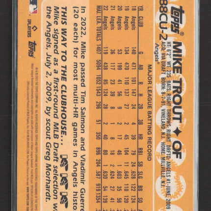 2023 Topps Chrome 1988 Topps Baseball Mike Trout #88CU-2