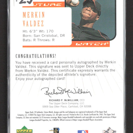 2004 Upper Deck SP Authentic Future Watch Merkin Valdez 087/999 Auto