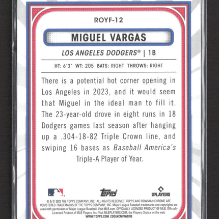 2023 Topps Bowman Chrome Rookie of the Year Favorites Miguel Vargas #ROYF-12 RC