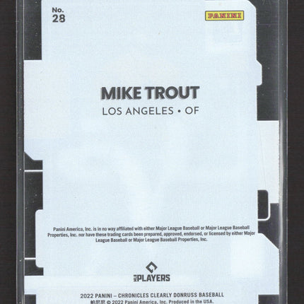 2022 Panini Chronicles Clearly Donruss Mike Trout #28
