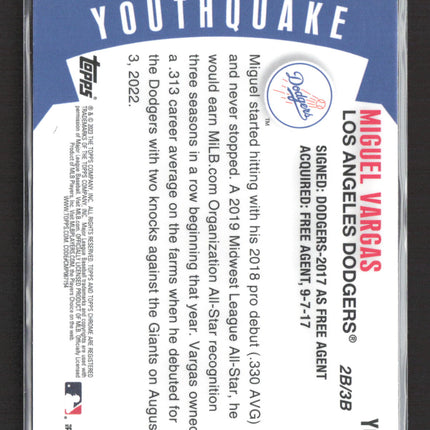 2023 Topps Chrome Youthquake Miguel Vargas #YQ-81 RC
