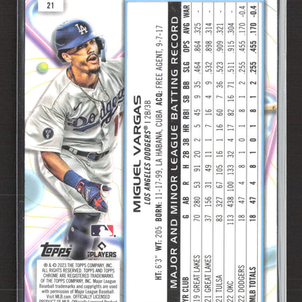 2023 Topps Chrome Cosmic Miguel Vargas #21 RC