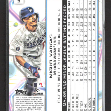 2023 Topps Cosmic Chrome Miguel Vargas #21 RC