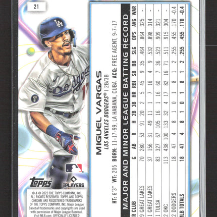 2023 Topps Chrome Cosmic Miguel Vargas #21 RC