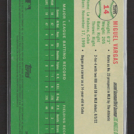 2023 Topps Chrome Platinum Anniversary Miguel Vargas #14 Green RC