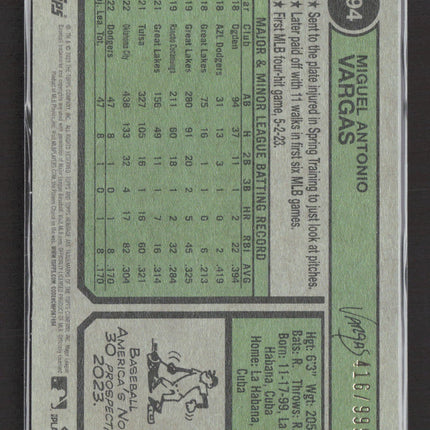 2023 Topps Heritage Chrome Miguel Vargas #694 RC