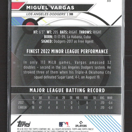 2023 Topps Finest Miguel Vargas #33 RC