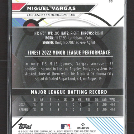 2023 Topps Finest Miguel Vargas #33 RC