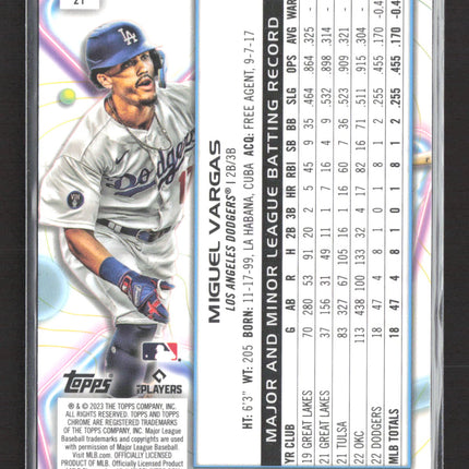 2023 Topps Chrome Cosmic Miguel Vargas #21 RC