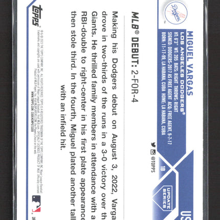 2023 Topps Update Series Miguel Vargas #US142 Orange RC