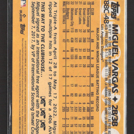 2023 Topps Chrome Silver Mojo Refractor Miguel Vargas #T88C-48 RC