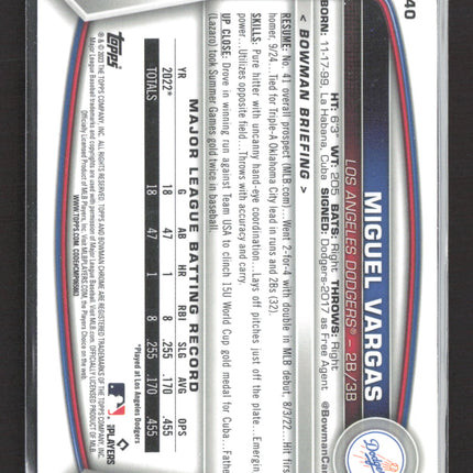 2023 Bowman Chrome Miguel Vargas #40 RC