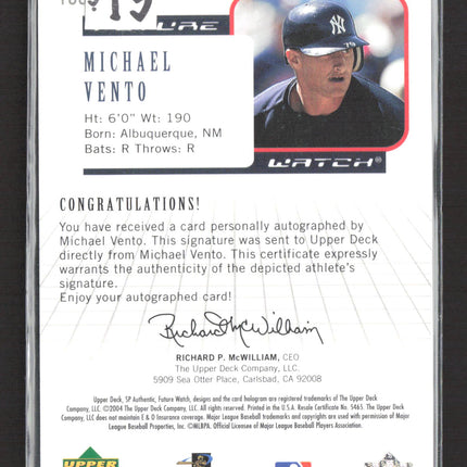 2004 Upper Deck SP Authentic Future Watch Michael Vento auto #188 270/999