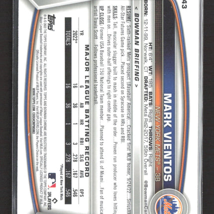 2023 Bowman Chrome Mark Vientos #43 RC