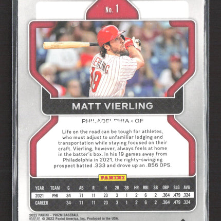2022 Panini Prizm Matt Vierling #1 RC