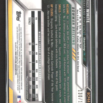 2016 Bowman Chrome Mikey White #BCP44 Blue 130/150