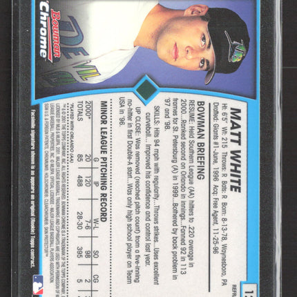 2001 Bowman Chrome Matt White #129 Refractor