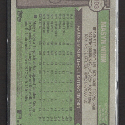 2025 Topps Heritage Masyn Winn #103 Blue Border Topps All-Star Rookie