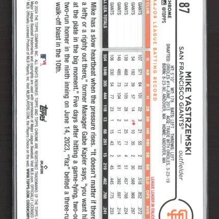 2024 Topps Chrome Mike Yastrzemski #87 Purple Sonar Refractor