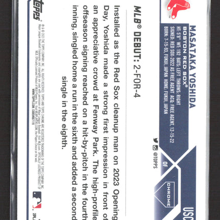 2023 Topps Chrome Update Series Masataka Yoshida #USC174 RC