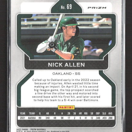 2022 Panini Prizm Nick Allen #69 Blue RC