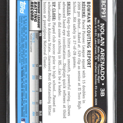 2010 Bowman Chrome Nolan Arenado #BCP91